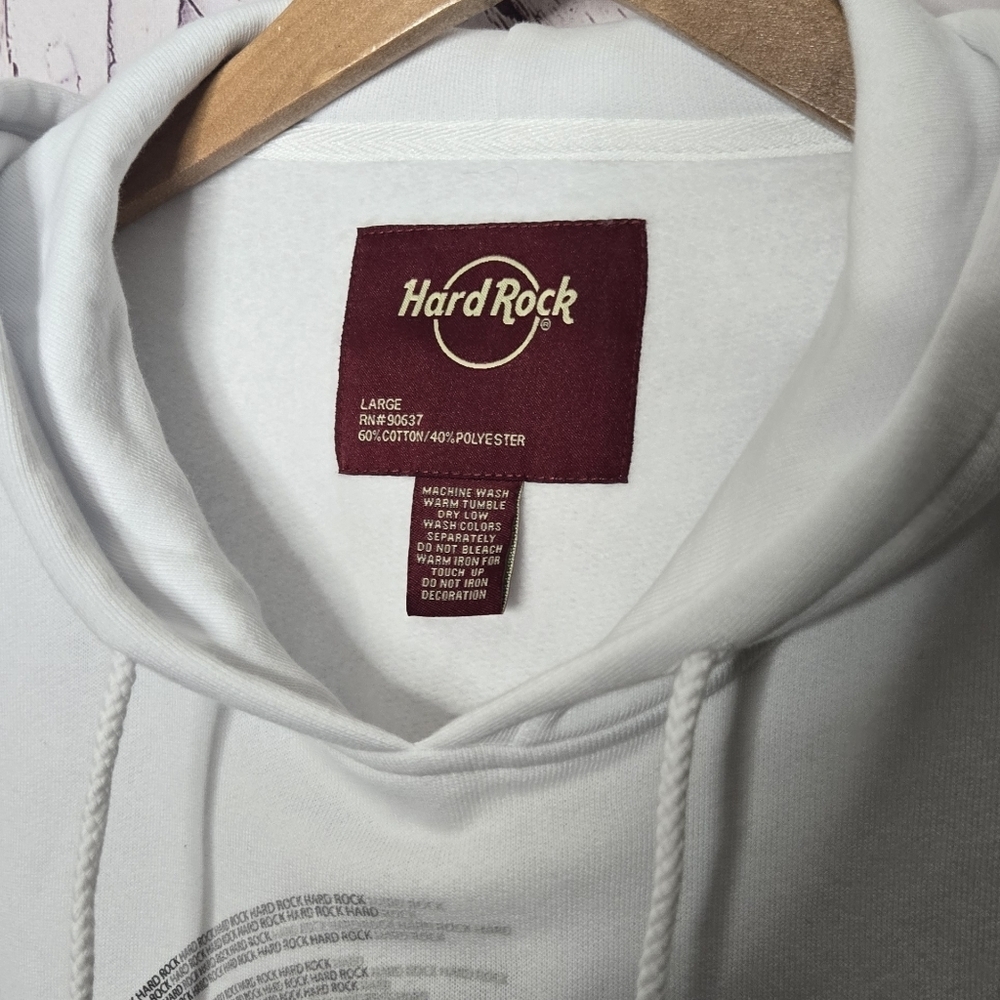 Hard Rock Cafe Singapore Vinyl Hooded Pullover Sweatshirt Unisex Large - Picture 4 of 6